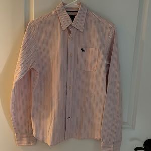 Abercrombie Boys Shirt XL more like Large 14/16 pale Pink Button Down Shirt